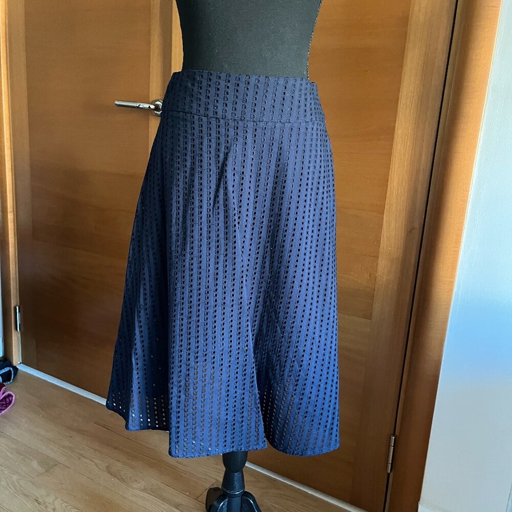 Cotton Eyelet A-Line Midi Skirt Size 4 NWOY